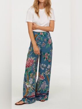 GP&J Baker X H&M Floral Bird Wide Leg
Print Pants NWT